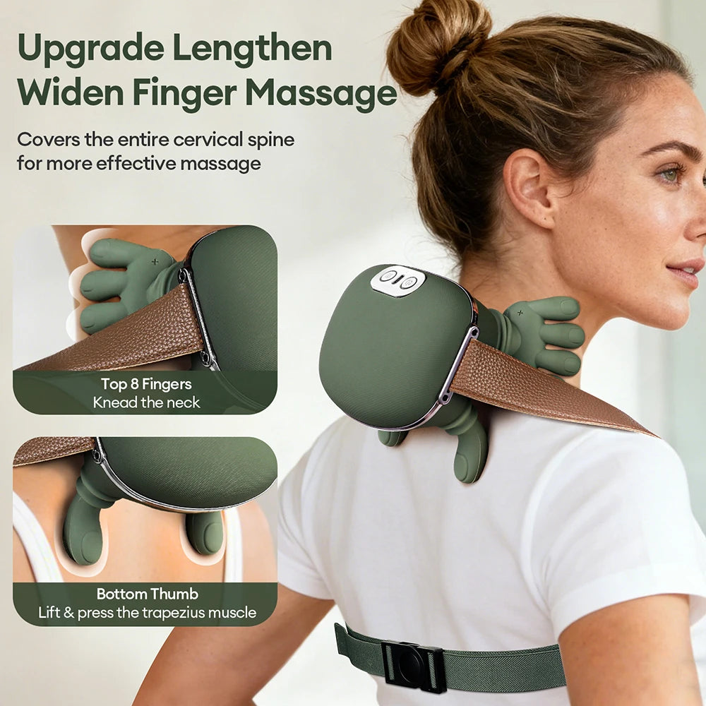 Masseur Cervical 4D Sans Fil – Soulage Instantanément les Douleurs du Cou et des Épaules
