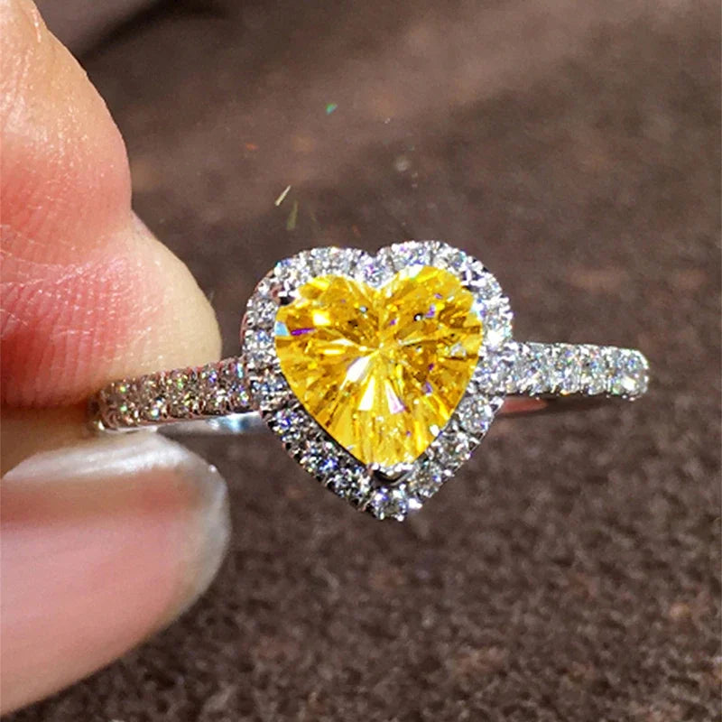 Bague Cœur Zirconium Élégante – Bague de Fiançailles Femme
