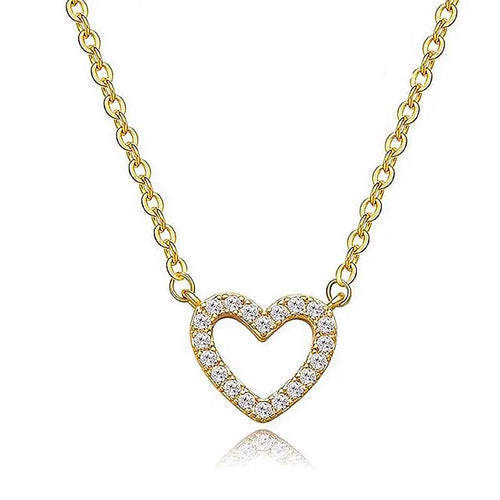 Collier Pendentif Cœur Zirconium – Femme