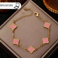 Bracelet Trèfle Porte-Bonheur Plaqué Or – Femme