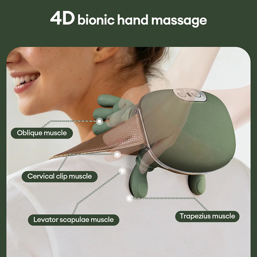 Masseur Cervical 4D Sans Fil – Soulage Instantanément les Douleurs du Cou et des Épaules