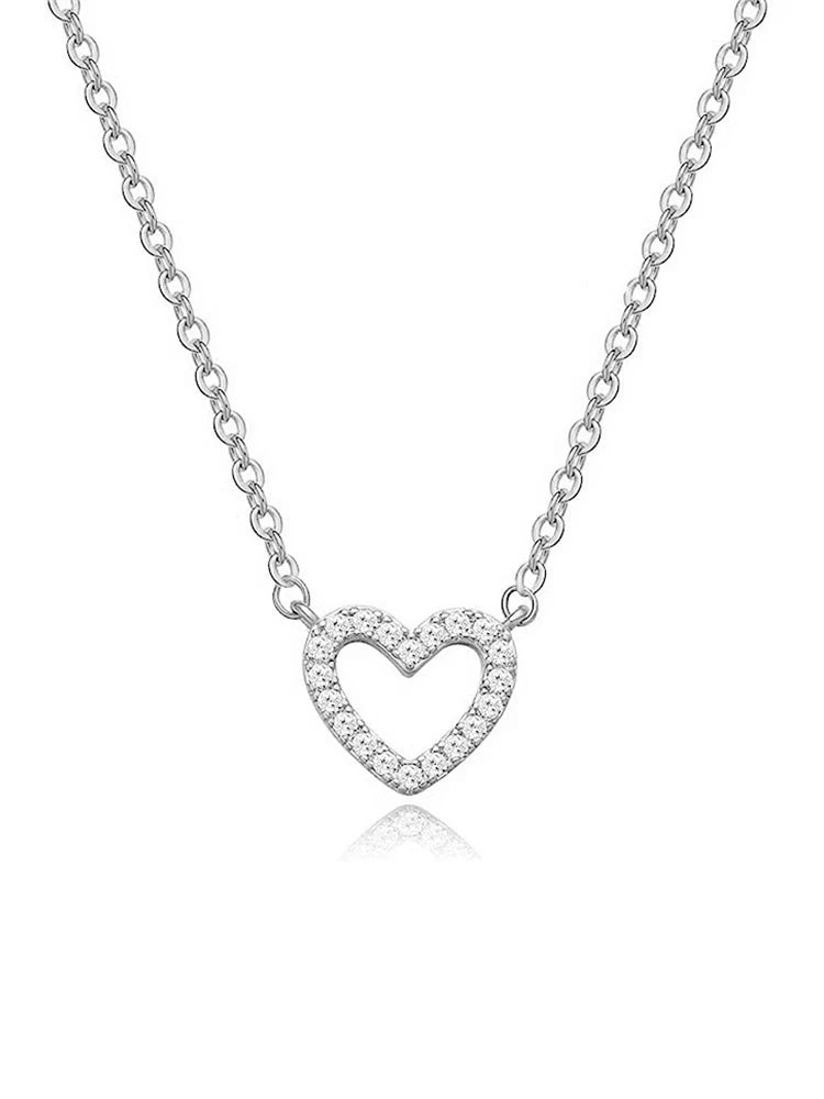 Collier Pendentif Cœur Zirconium – Femme