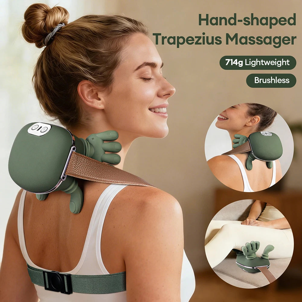 Masseur Cervical 4D Sans Fil – Soulage Instantanément les Douleurs du Cou et des Épaules