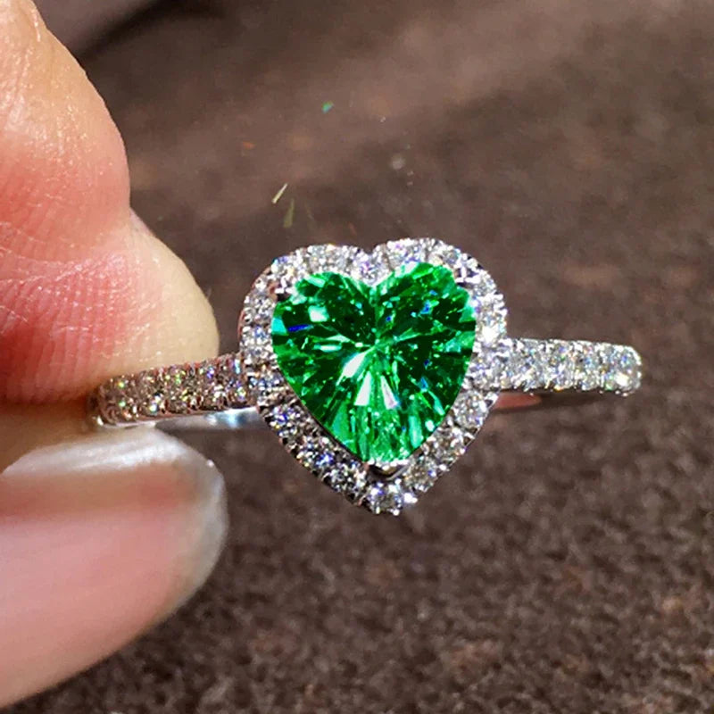 Bague Cœur Zirconium Élégante – Bague de Fiançailles Femme