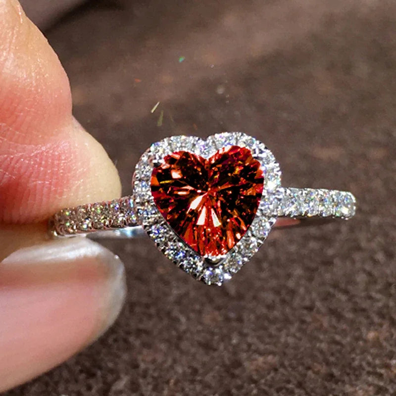 Bague Cœur Zirconium Élégante – Bague de Fiançailles Femme