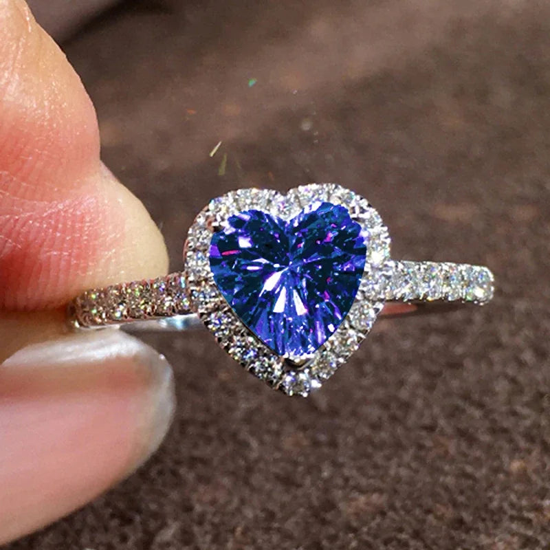 Bague Cœur Zirconium Élégante – Bague de Fiançailles Femme
